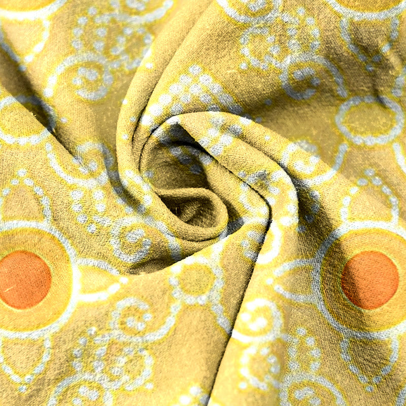 Buddha Stones Pure Cotton Geometric Diamond Motifs Dots Pattern Women's Elastic Waist Pants With Pockets - image 5