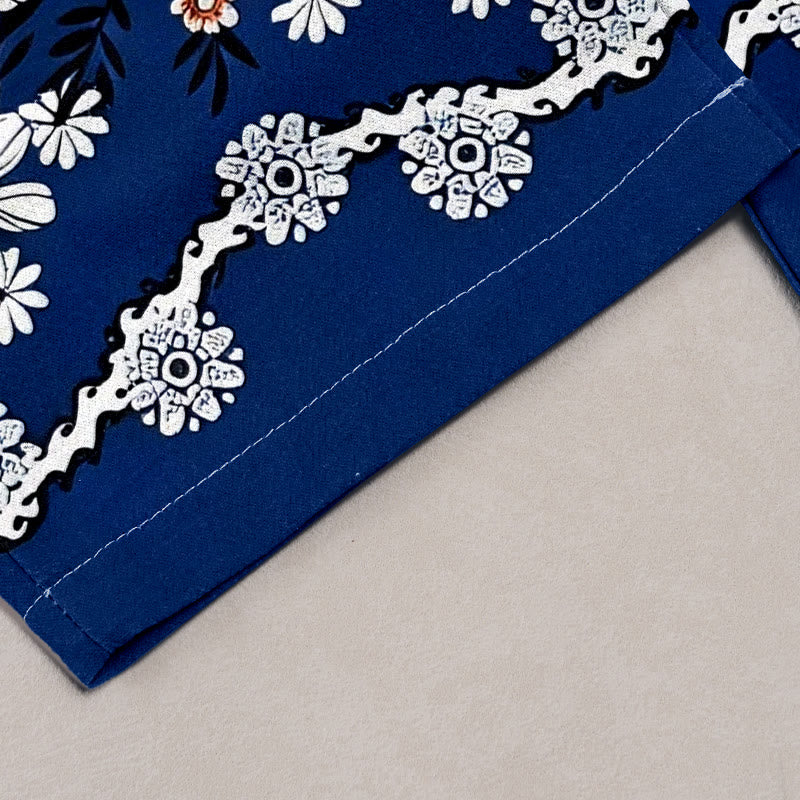 Buddha Stones Pure Cotton Daisy Pattern Women's Elastic Waist Pants With Pockets - image 1