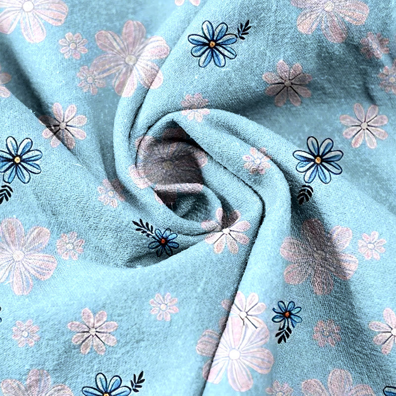 Buddha Stones Pure Cotton Daisy Pattern Women's Elastic Waist Pants With Pockets - image 2