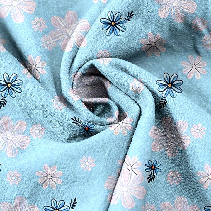 Buddha Stones Pure Cotton Daisy Pattern Women's Elastic Waist Pants With Pockets - image 2