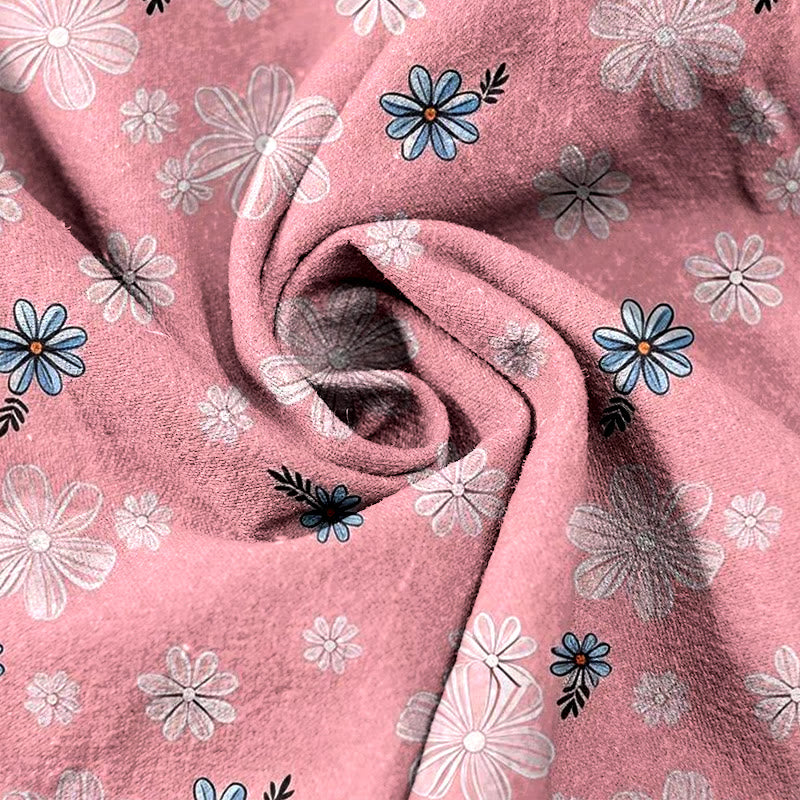 Buddha Stones Pure Cotton Daisy Pattern Women's Elastic Waist Pants With Pockets - image 5