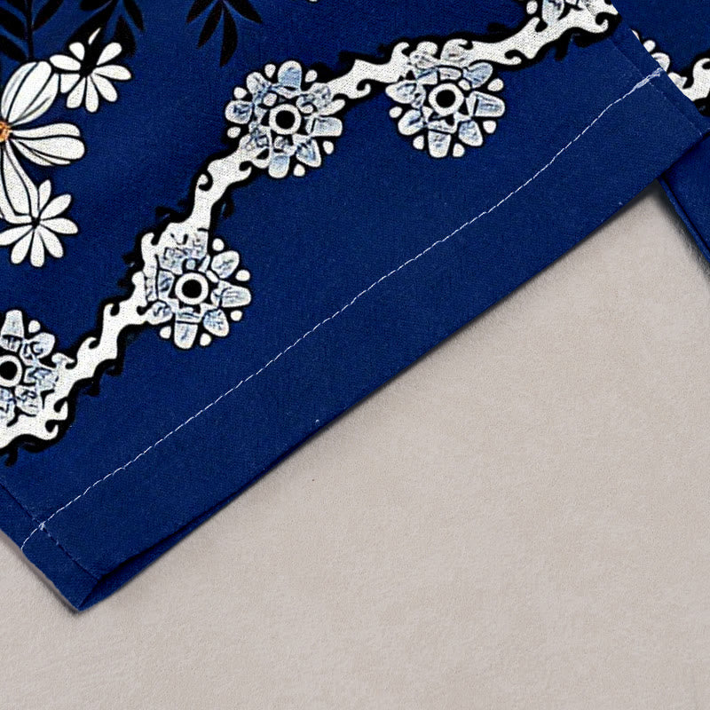 Buddha Stones Pure Cotton Daisy Pattern Women's Elastic Waist Pants With Pockets - image 7