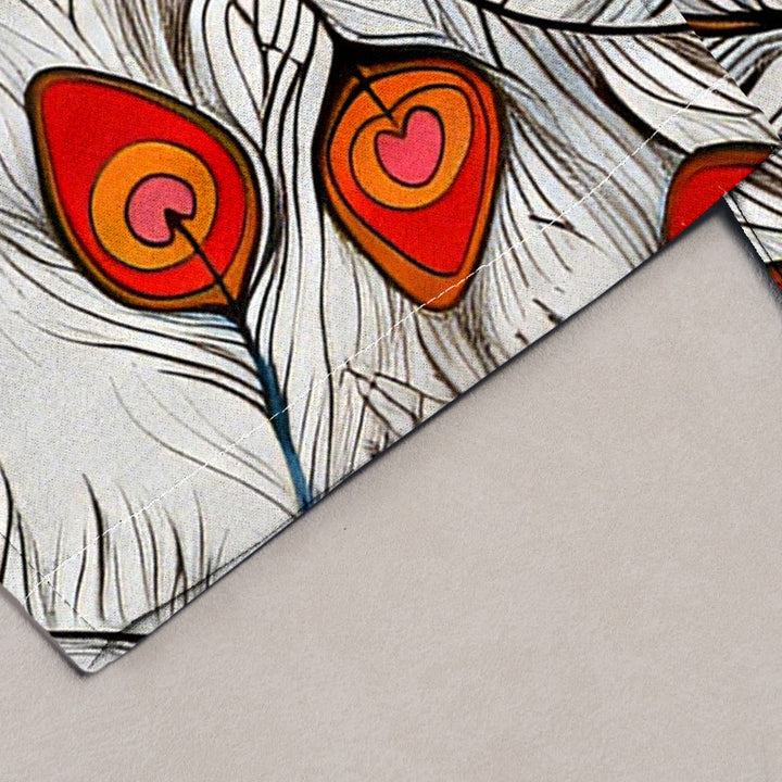 Buddha Stones Pure Cotton Peacock Heart Pattern Women's Elastic Waist Pants With Pockets - image 4