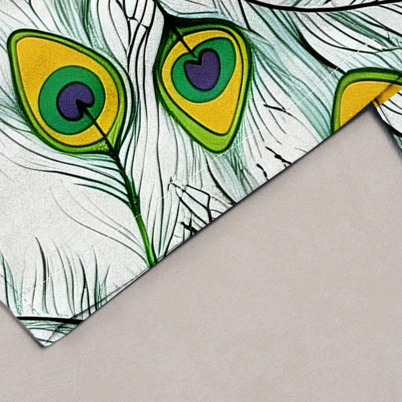 Buddha Stones Pure Cotton Peacock Heart Pattern Women's Elastic Waist Pants With Pockets - image 7