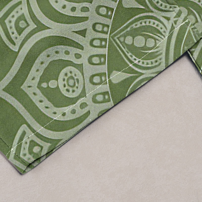 Buddha Stones Pure Cotton Mandala Pattern Women's Elastic Waist Pants With Pockets - image 1