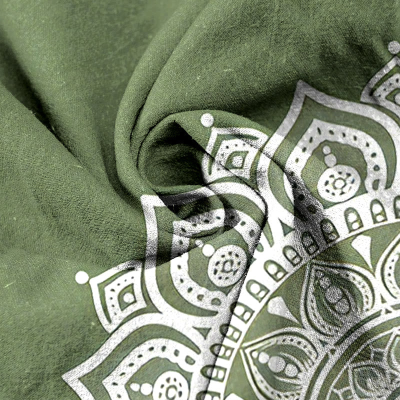 Buddha Stones Pure Cotton Mandala Pattern Women's Elastic Waist Pants With Pockets - image 8