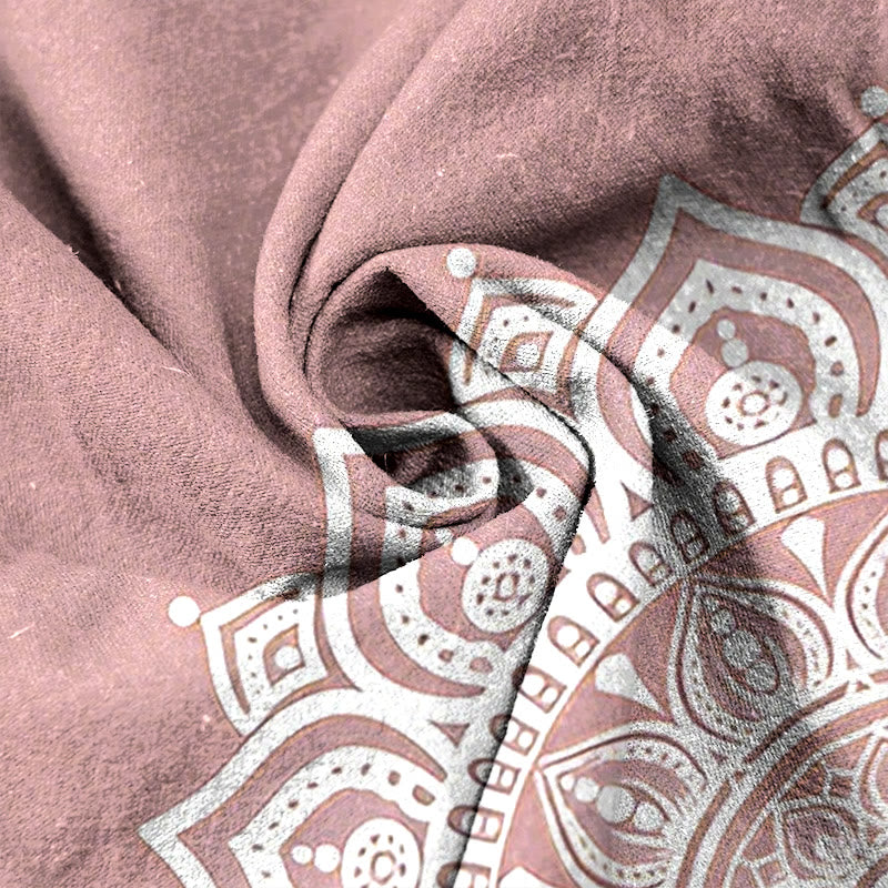 Buddha Stones Pure Cotton Mandala Pattern Women's Elastic Waist Pants With Pockets - image 5