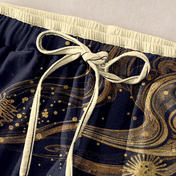 Buddha Stones Pure Cotton Flower Petal Pattern Women's Elastic Waist Pants With Pockets - image 5