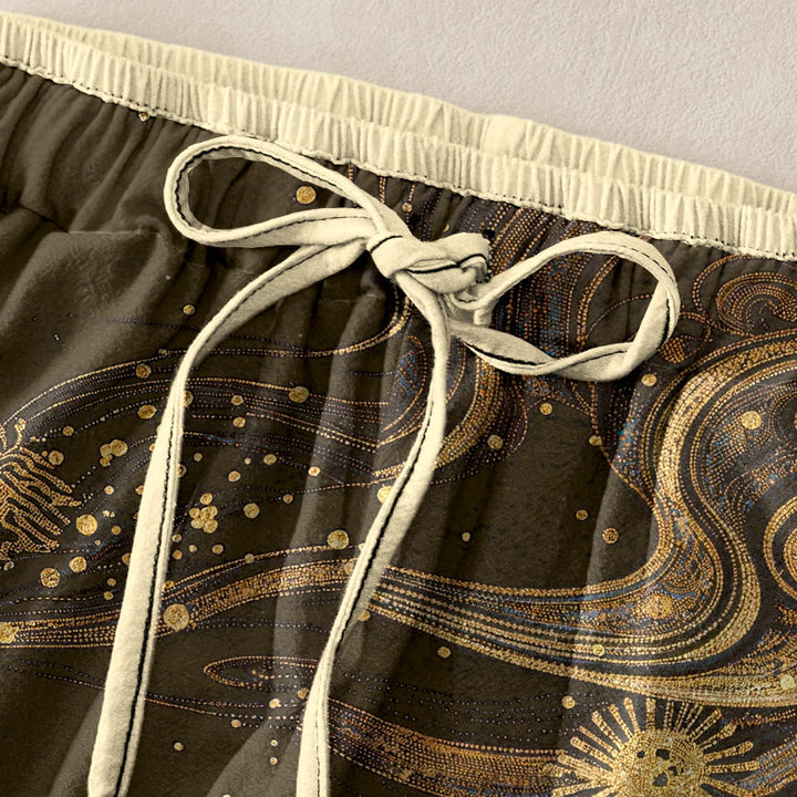 Buddha Stones Pure Cotton Flower Petal Pattern Women's Elastic Waist Pants With Pockets - image 9