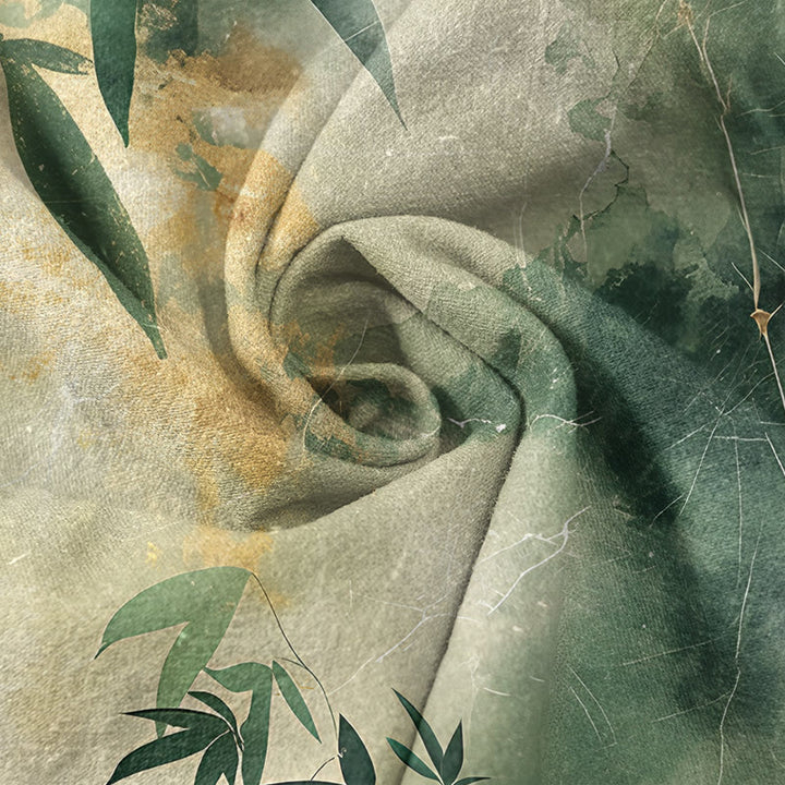 Buddha Stones Cotton Bamboo Pattern Men's Short Sleeve Half Button Shirt - image 3