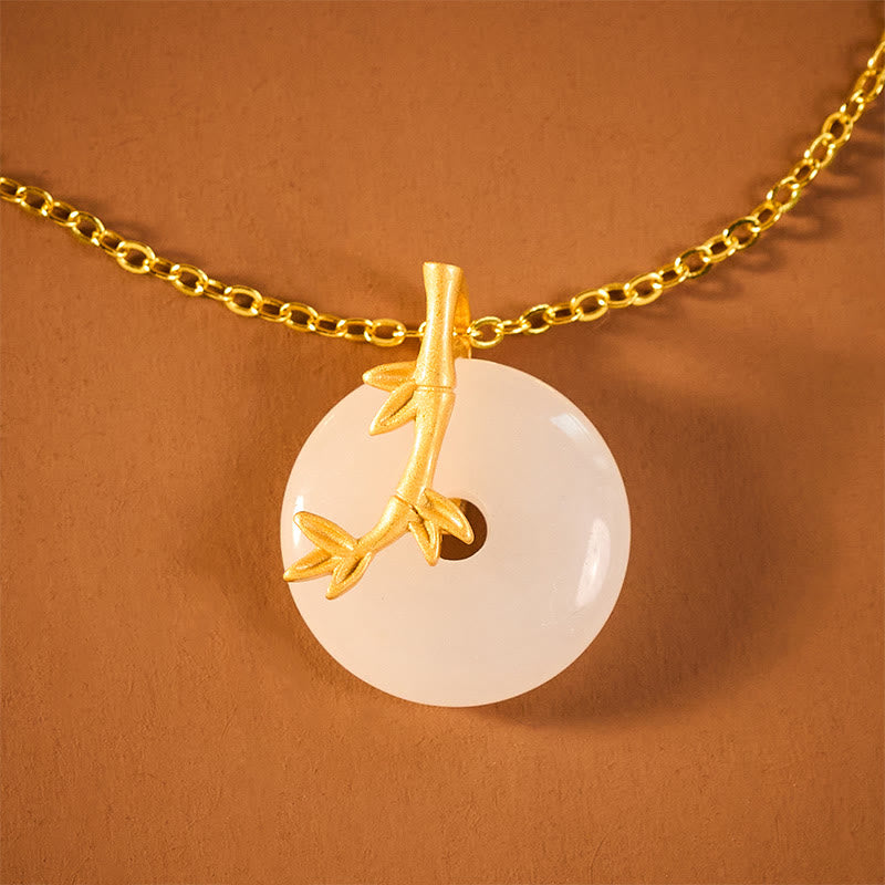 Buddha Stones Bamboo Peace Buckle Auspicious Necklace Pendant - image 7