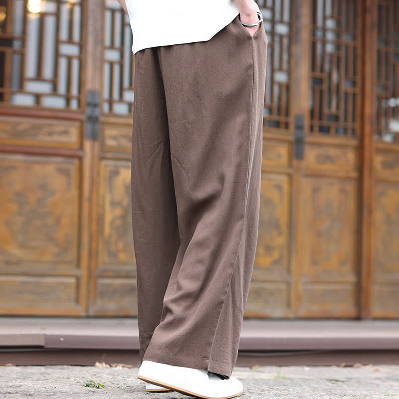 Buddha Stones Summer Ethnic Beaded Tassel Cotton Men's Long Straight Leg Pants - image 6