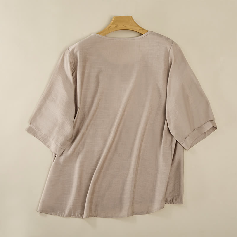 Buddha Stones Spring Boho Embroidered Elbow-Length Sleeve Women's T-Shirts - image 19
