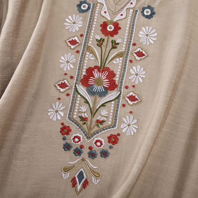 Buddha Stones Spring Boho Embroidered Elbow-Length Sleeve Women's T-Shirts - image 22
