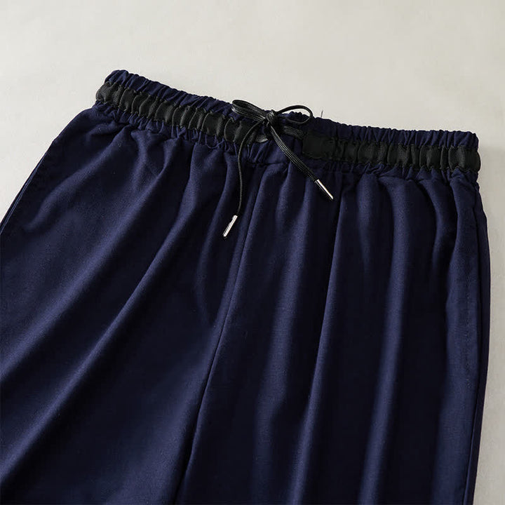 Buddha Stones Commute Drawstring Cotton Cropped Women's Wide Leg Pants With Pockets - image 12