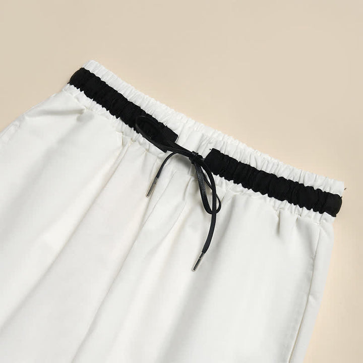 Buddha Stones Commute Drawstring Cotton Cropped Women's Wide Leg Pants With Pockets - image 2