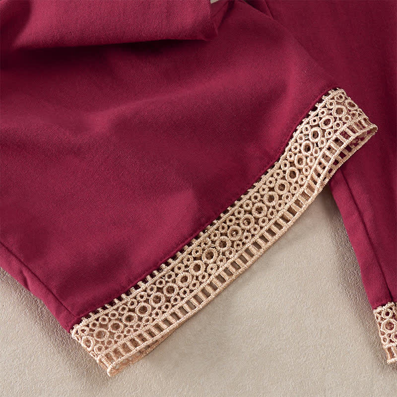 Buddha Stones Summer Lace-trimmed Hem Solid Color Women's Tapered Pants With Pockets - image 26