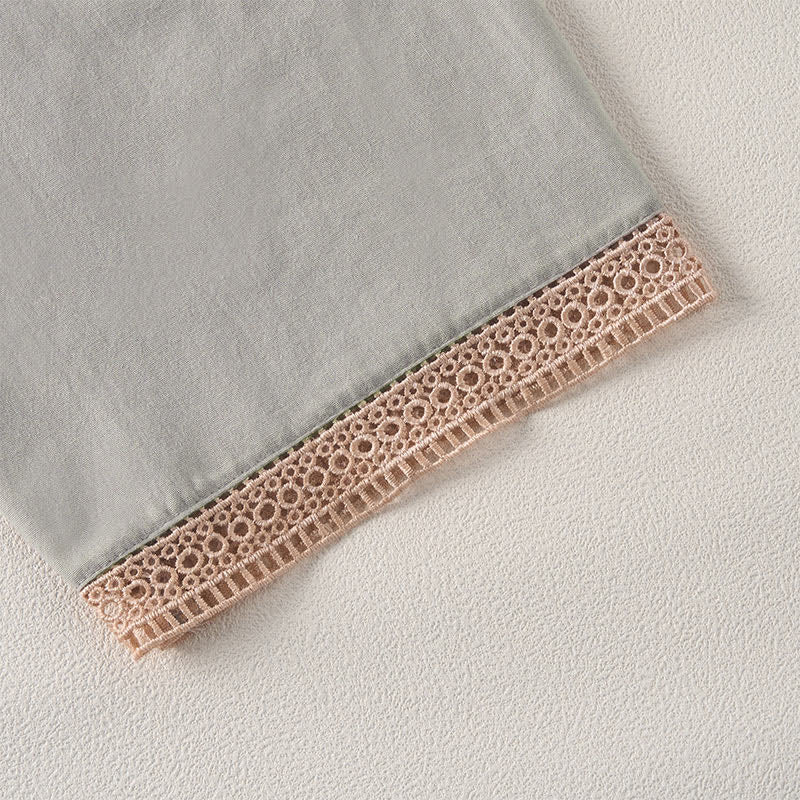 Buddha Stones Summer Lace-trimmed Hem Solid Color Women's Tapered Pants With Pockets - image 15