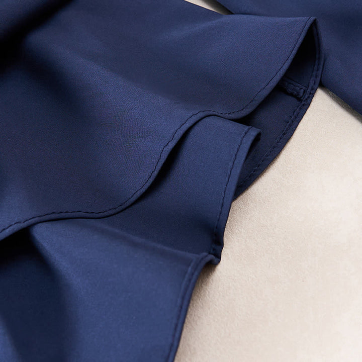 Buddha Stones Elegant Plain Side-Slit Drawstring Bow Design High Waist Women's Wide Leg Pants - image 11