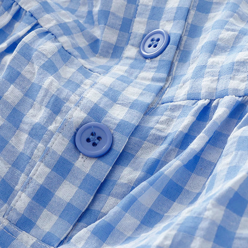 Buddha Stones Crew Neck Sleeveless Plaid Summer Cotton Knee Length Dress - image 13