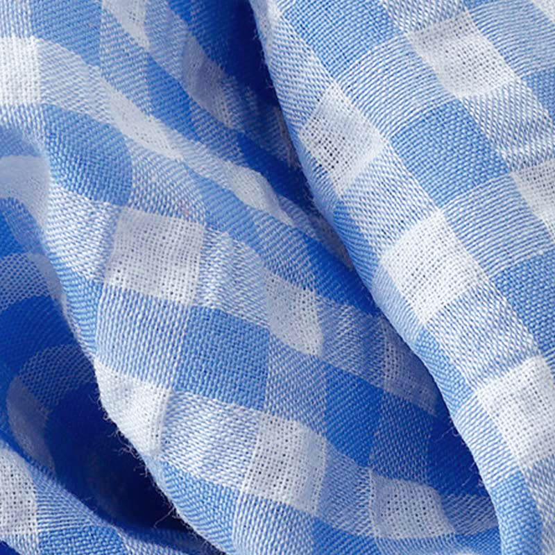 Buddha Stones Crew Neck Sleeveless Plaid Summer Cotton Knee Length Dress - image 18