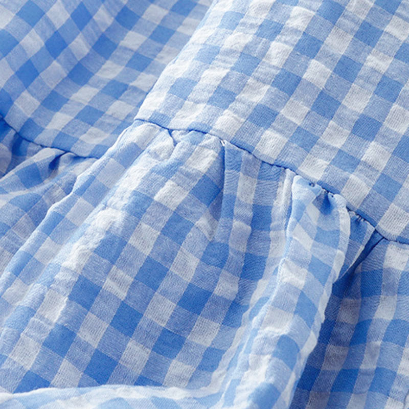 Buddha Stones Crew Neck Sleeveless Plaid Summer Cotton Knee Length Dress - image 14