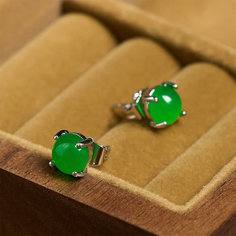 Buddha Stones Jade 925 Sterling Silver Abundance Earrings - image 12