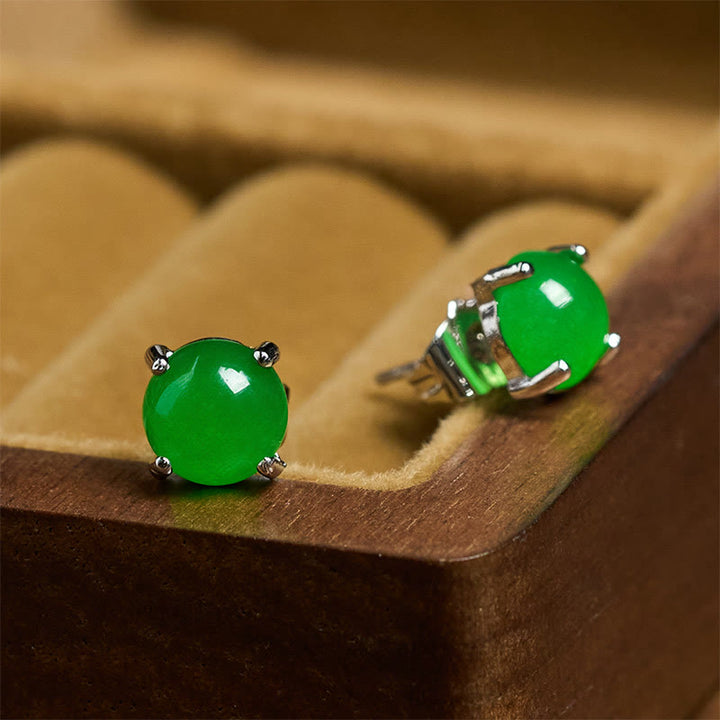 Buddha Stones Jade 925 Sterling Silver Abundance Earrings - image 13