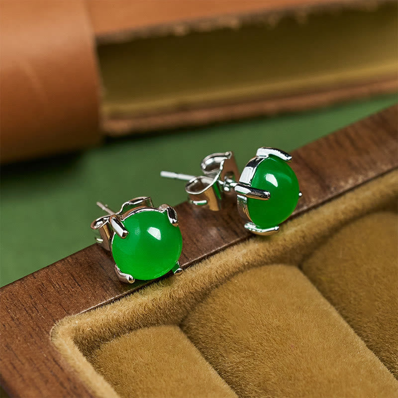 Buddha Stones Jade 925 Sterling Silver Abundance Earrings - image 10