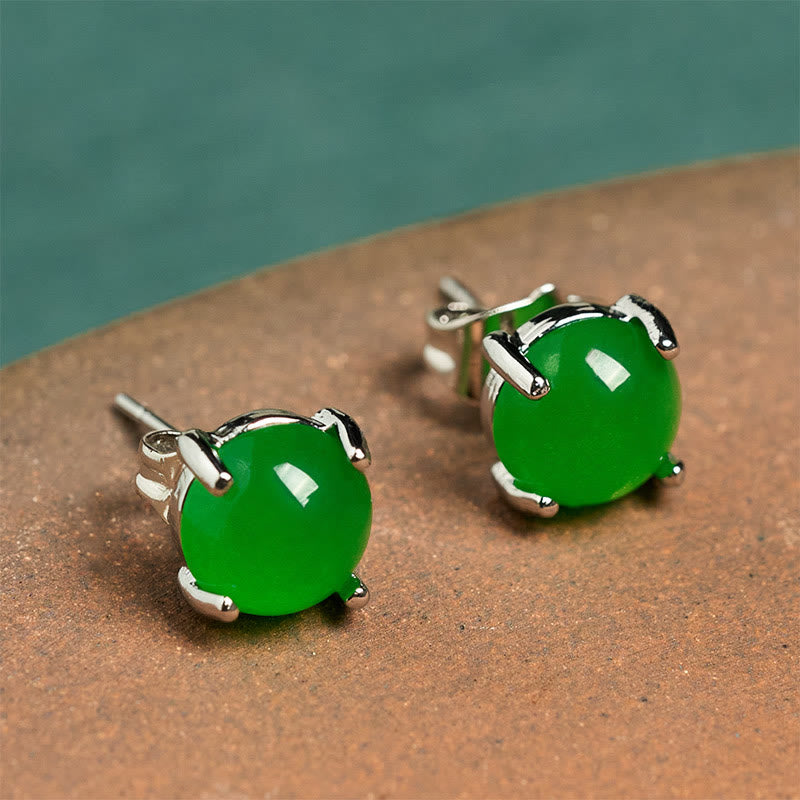 Buddha Stones Jade 925 Sterling Silver Abundance Earrings - Jade(925 Sterling Silver Posts) - image 9