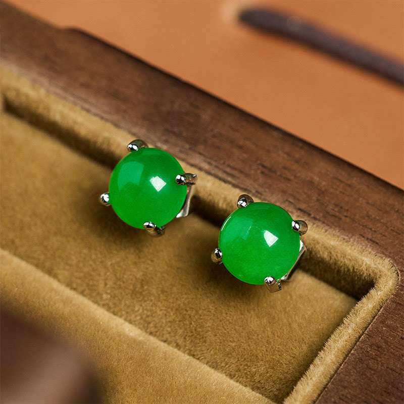 Buddha Stones Jade 925 Sterling Silver Abundance Earrings - image 11