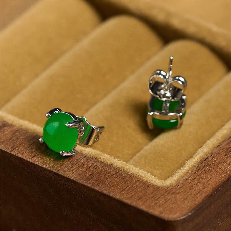 Buddha Stones Jade 925 Sterling Silver Abundance Earrings - image 14