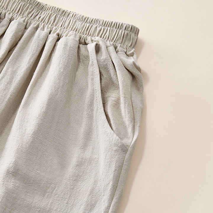 Buddha Stones Summer Retro Lace Patchwork Desgin High Waist Women's Tapered Capri Pants With Pockets - image 3