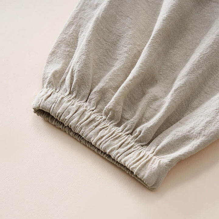 Buddha Stones Summer Retro Lace Patchwork Desgin High Waist Women's Tapered Capri Pants With Pockets - image 6