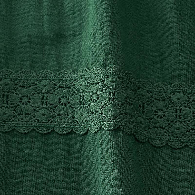 Buddha Stones Summer Retro Lace Patchwork Desgin High Waist Women's Tapered Capri Pants With Pockets - image 11