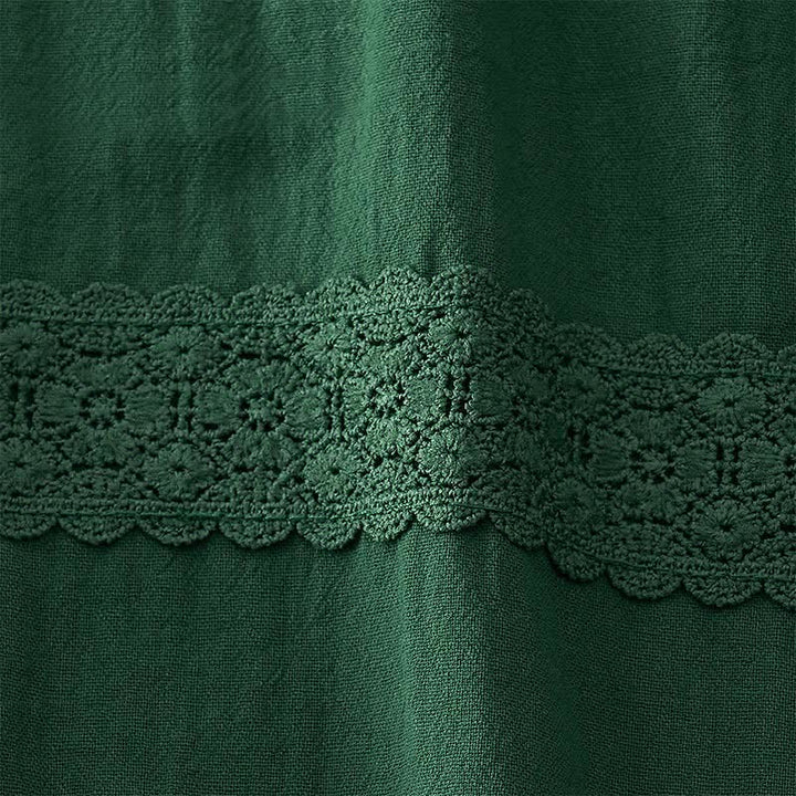 Buddha Stones Summer Retro Lace Patchwork Desgin High Waist Women's Tapered Capri Pants With Pockets - image 11