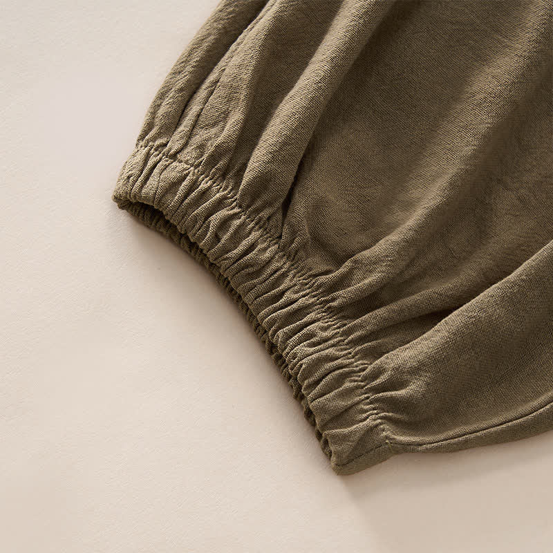 Buddha Stones Summer Retro Lace Patchwork Desgin High Waist Women's Tapered Capri Pants With Pockets - image 19