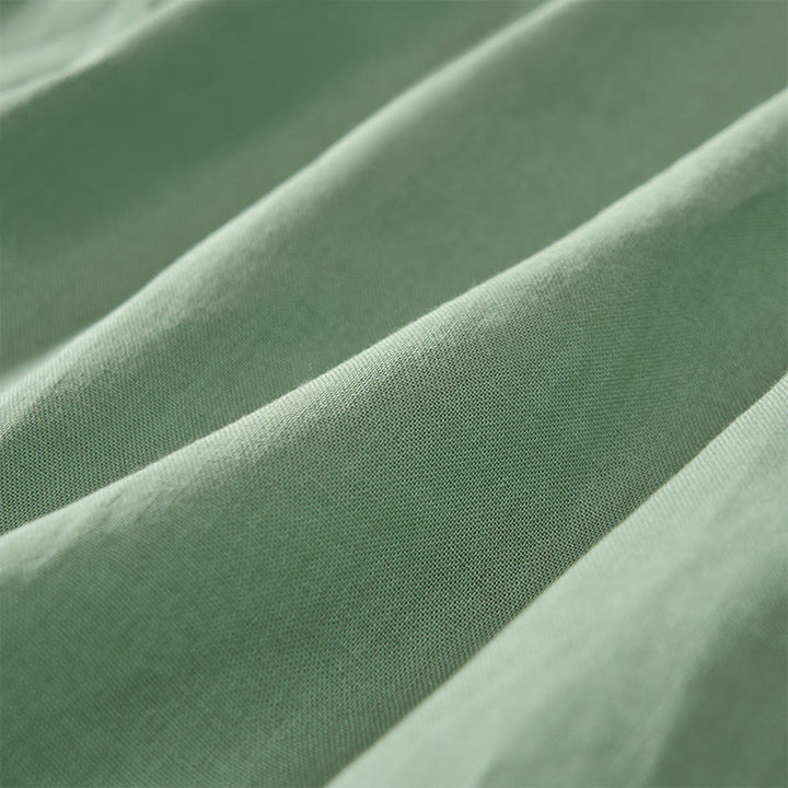 Buddha Stones Summer Pintuck A Line Knee Length Women's Short Sleeve Dress With Tie Waist Bow - image 16