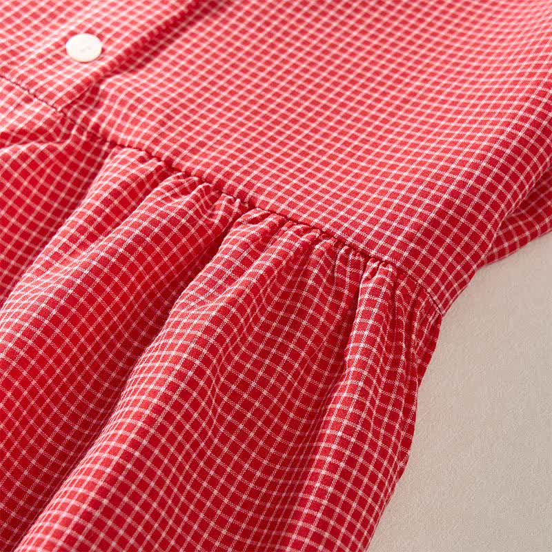 Buddha Stones Summer Coral Gingham Sleeveless A Line Vacation Casual Knee Length Dress With Pockets - image 4