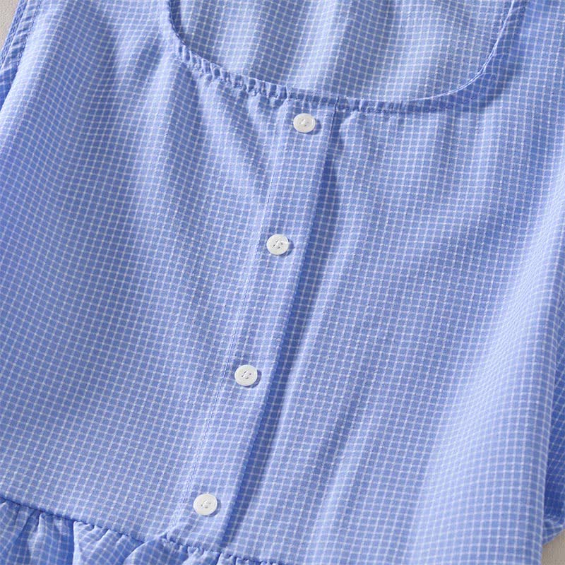 Buddha Stones Summer Coral Gingham Sleeveless A Line Vacation Casual Knee Length Dress With Pockets - image 10