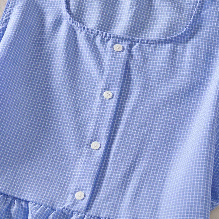 Buddha Stones Summer Coral Gingham Sleeveless A Line Vacation Casual Knee Length Dress With Pockets - image 10