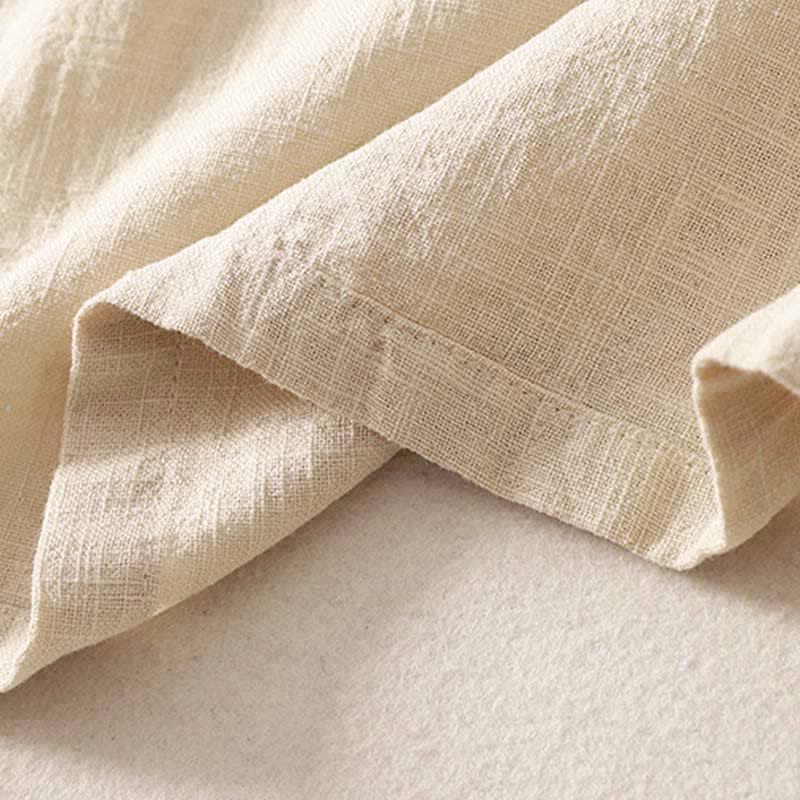 Buddha Stones Spring Frog-Button Knee Length Cotton Women's Short Sleeve Dress With Pockets - image 9