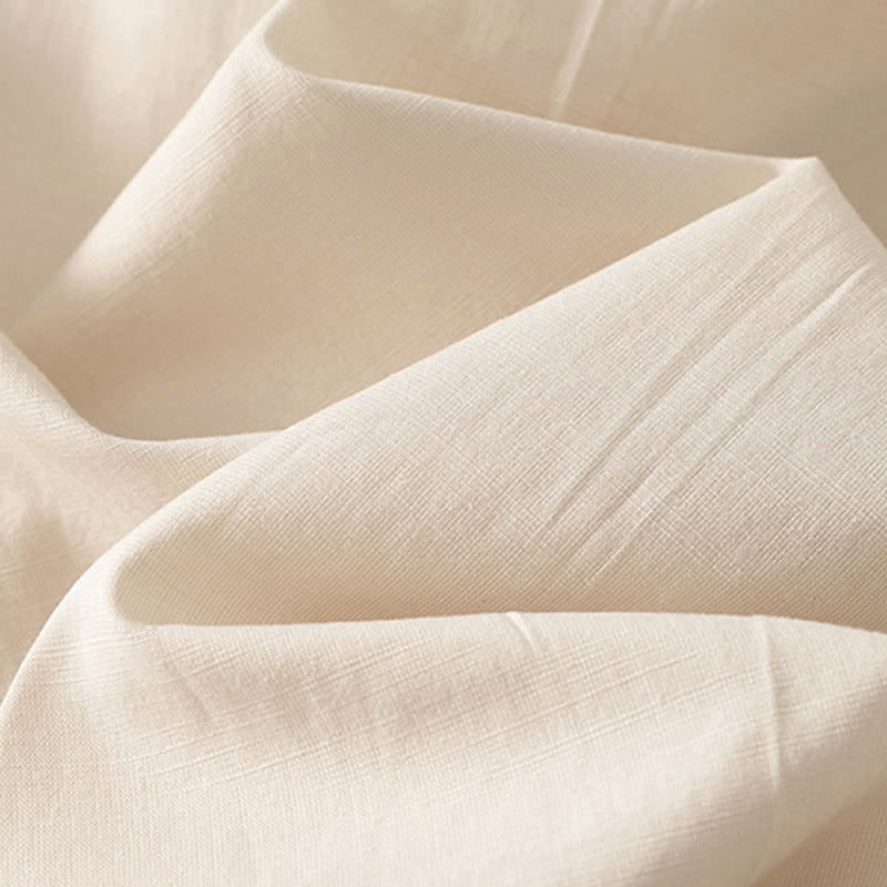 Buddha Stones Spring Solid Color Elastic Waist Cotton Women's Straight Leg Pants With Pockets - image 14