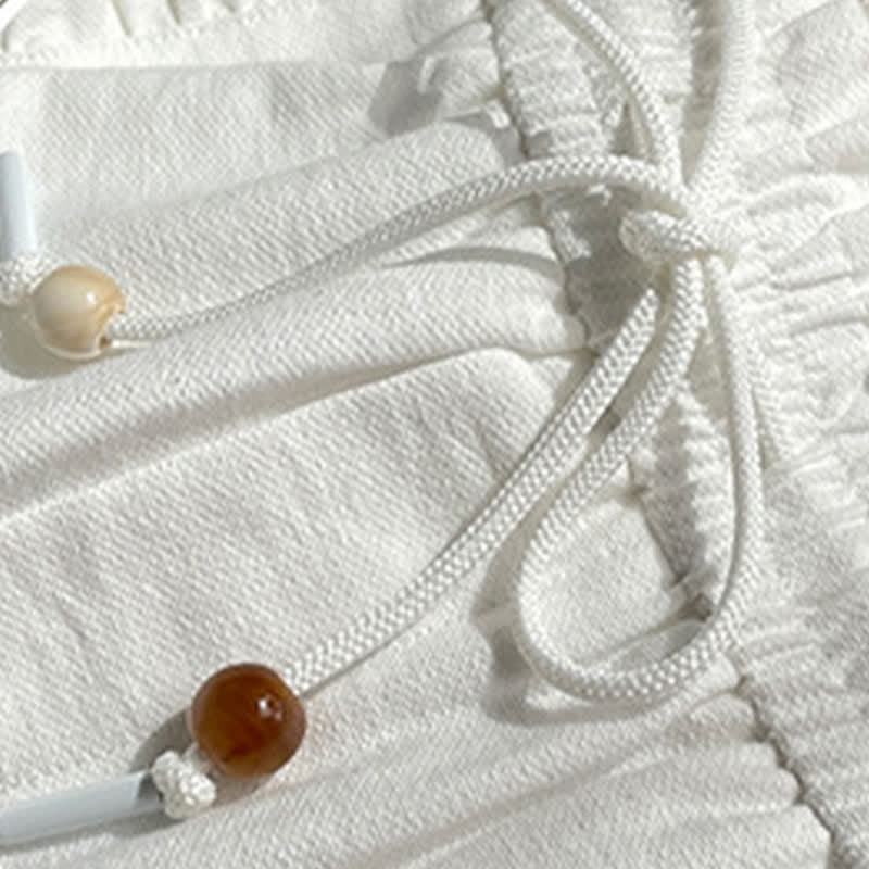 Buddha Stones Summer Drawstring Ruffle Elastic Waist Women's Shorts With Pockets - image 18