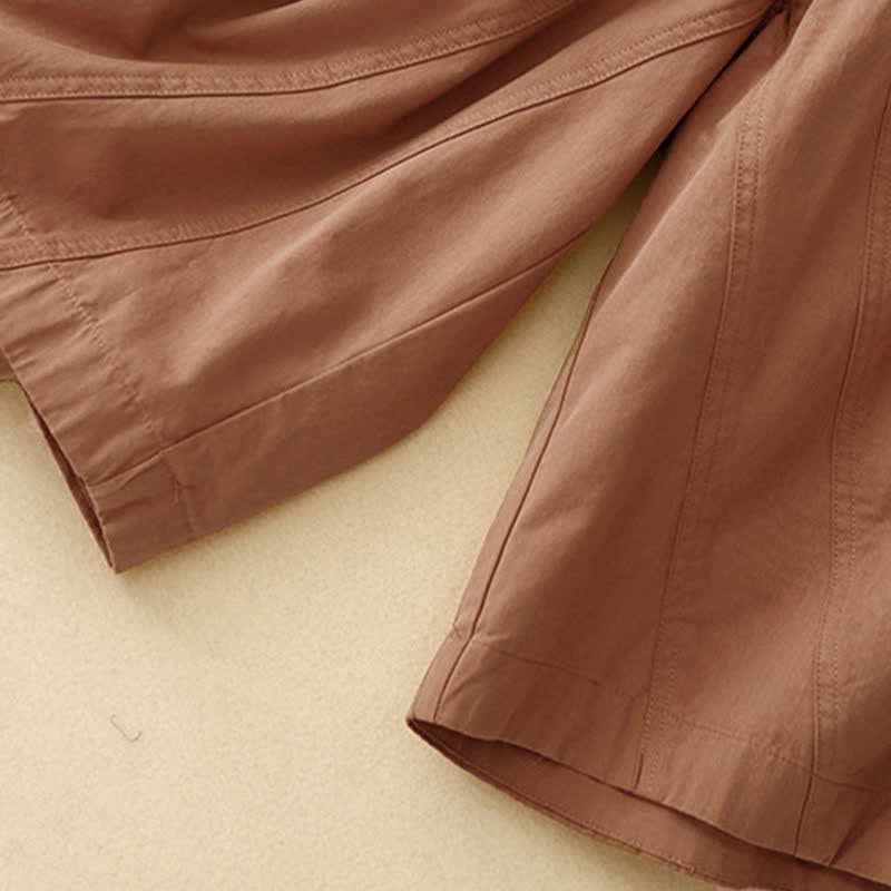 Buddha Stones Summer Cotton Elastic Waist Women's Half Pants With Pockets - image 18