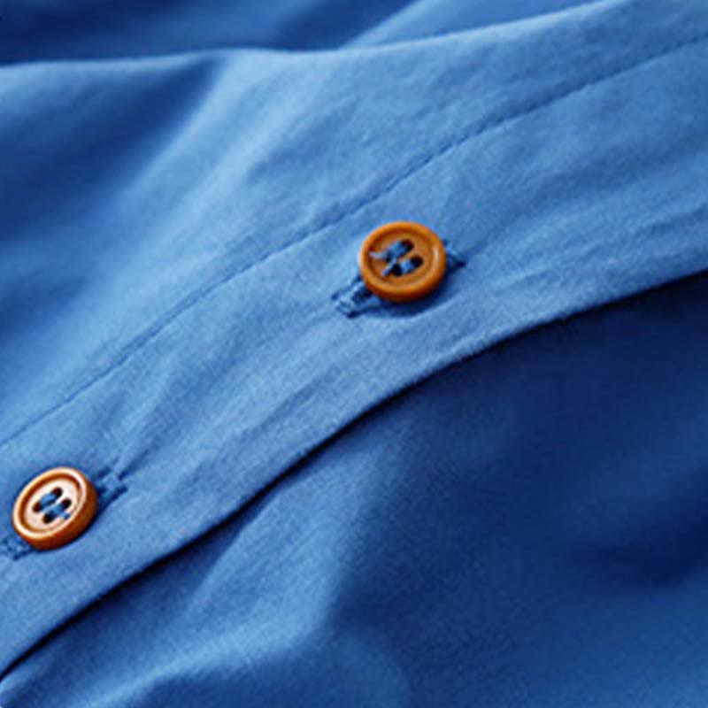 Buddha Stones Summer Buttons Pleated Knee Length Women's Sleeveless Dress With Pockets - image 6