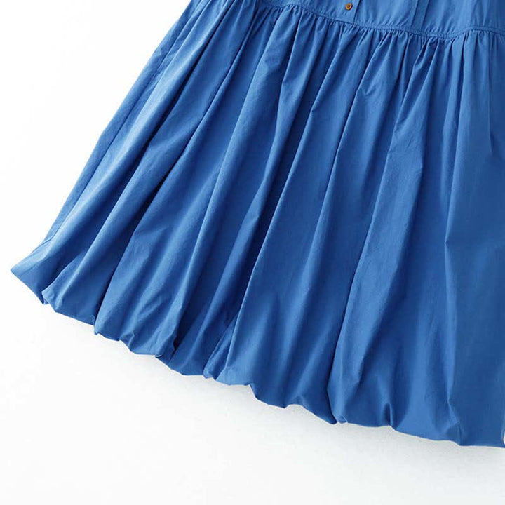 Buddha Stones Summer Buttons Pleated Knee Length Women's Sleeveless Dress With Pockets - image 10