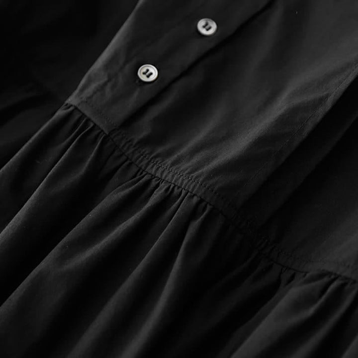 Buddha Stones Summer Buttons Pleated Knee Length Women's Sleeveless Dress With Pockets - image 17