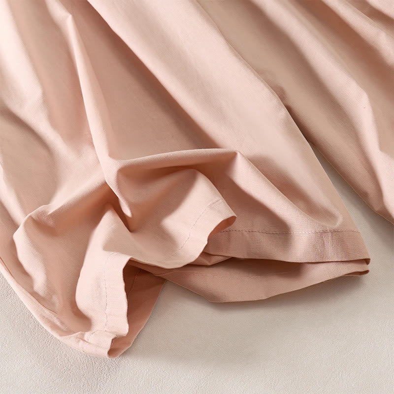 Buddha Stones Summer Pleated Design Elastic Waistband Cropped Women's Wide Leg Pants With Pockets - image 5