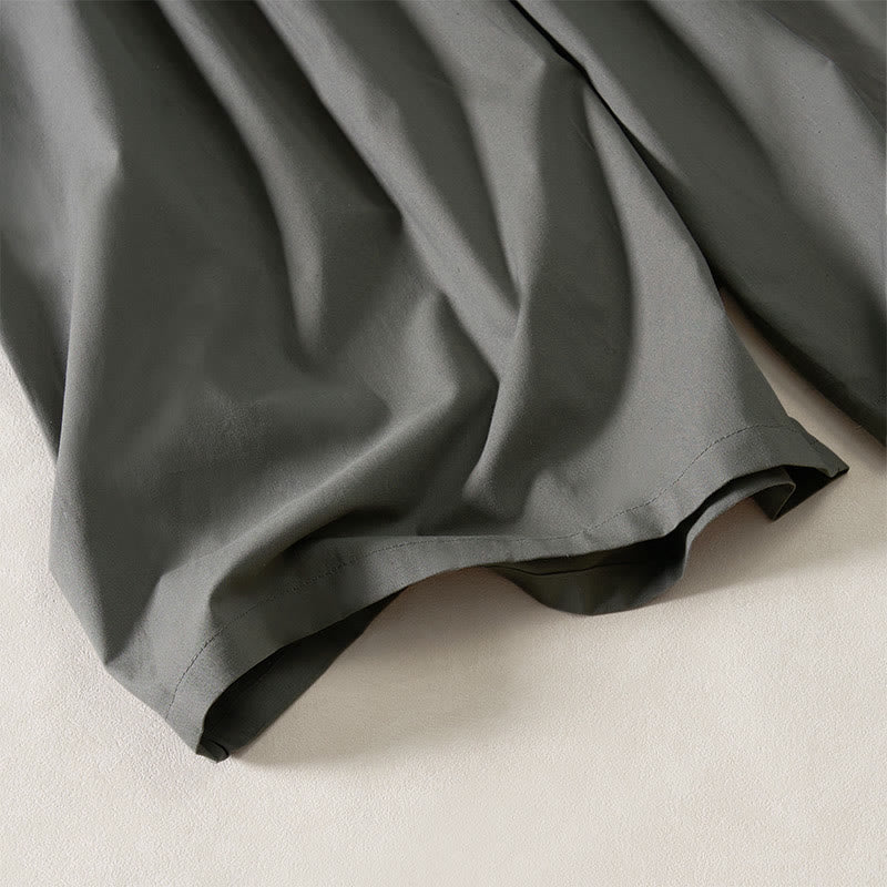 Buddha Stones Summer Pleated Design Elastic Waistband Cropped Women's Wide Leg Pants With Pockets - image 13